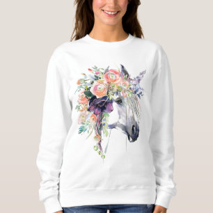 Sweatshirt Unicorne en fleurs