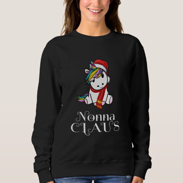Sweatshirt Unicorne Noël Nonna Claus Correspondant Pyjama San (Devant)