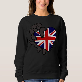 Sweatshirt Union Jack British Heart Black Labrador