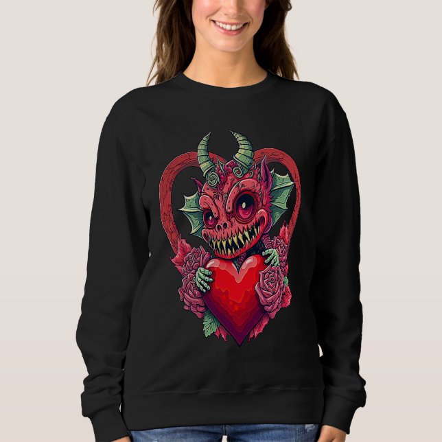 Sweatshirt Unique Cute Devilcore Devil Core Valentines Day (Devant)