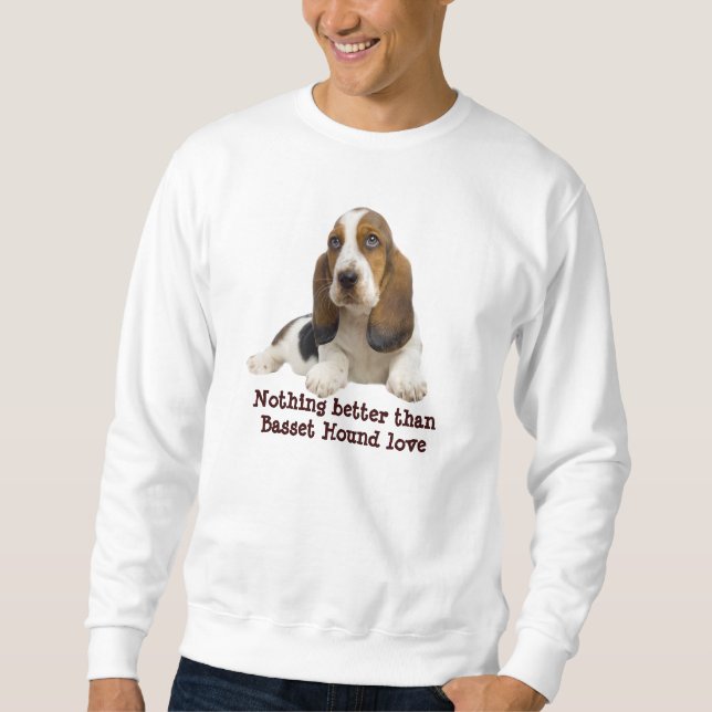Sweatshirt unisexe de visage fabuleux de Basset (Devant)