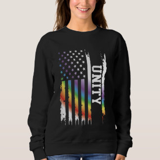 Sweatshirt Unité États-Unis Arc-en-ciel désorganisé avec drap