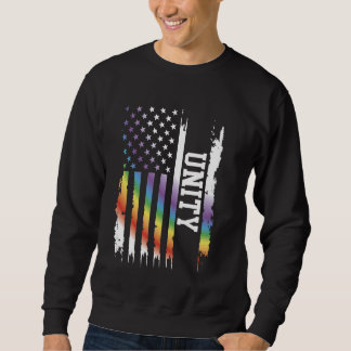 Sweatshirt Unité États-Unis Arc-en-ciel désorganisé avec drap