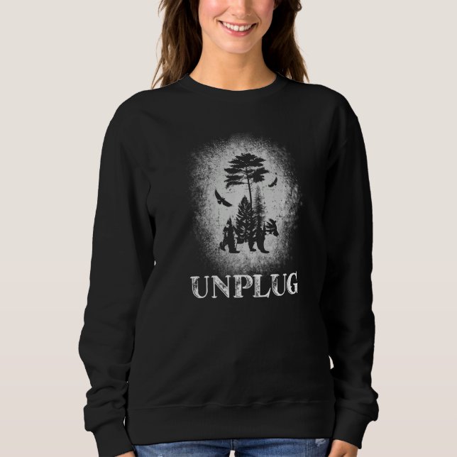 Sweatshirt Unplug. Hiking Apparel Hiker Hiking Outdoor Premiu (Devant)