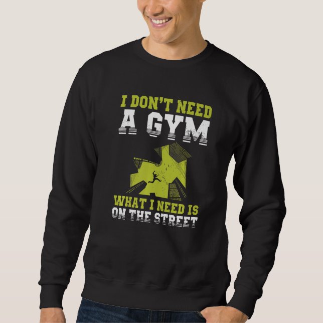 Sweatshirt Urban Gymnast Wall Running Design for Traceur Park (Devant)
