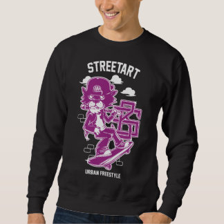 Sweatshirt Urban Streetart - Chat sur Ski Board