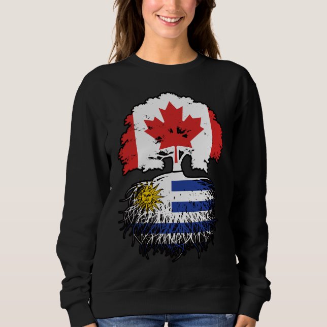 Sweatshirt Uruguay drapeau uruguayen canadien des racines d'a (Devant)