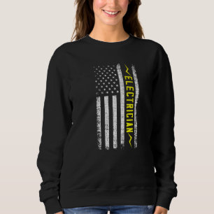 Sweatshirt Us American Flag Electrician Artiste Lineman Lin