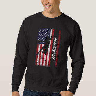 Sweatshirt Us American Flag Handball Player Handballeur Ball 