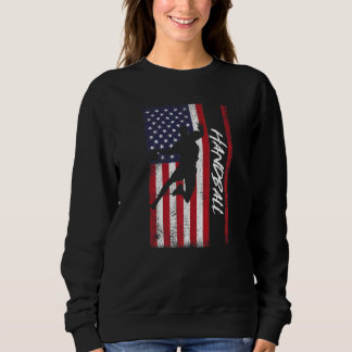 Sweatshirt Us American Flag Handball Player Handballeur Ball 