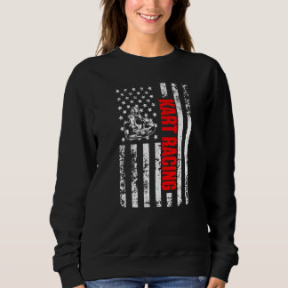 Sweatshirt US American Flag Sports Patriotic Go Kart Racing P