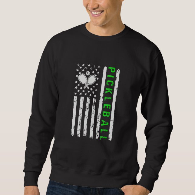 Sweatshirt US Flag Pickleball Player Paddleball Lover_3 (Devant)
