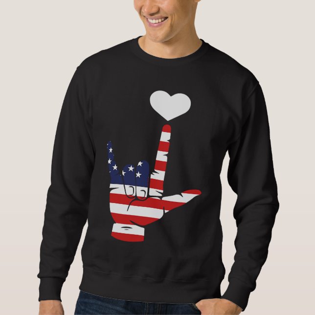Sweatshirt US Love Symbol ASL (Devant)