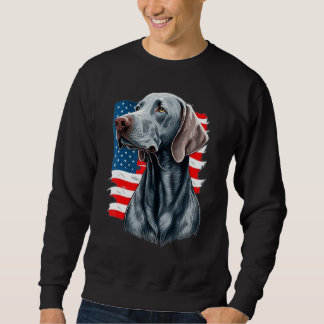 Sweatshirt USA 4th Of July Weimaraner on Patriotic American W