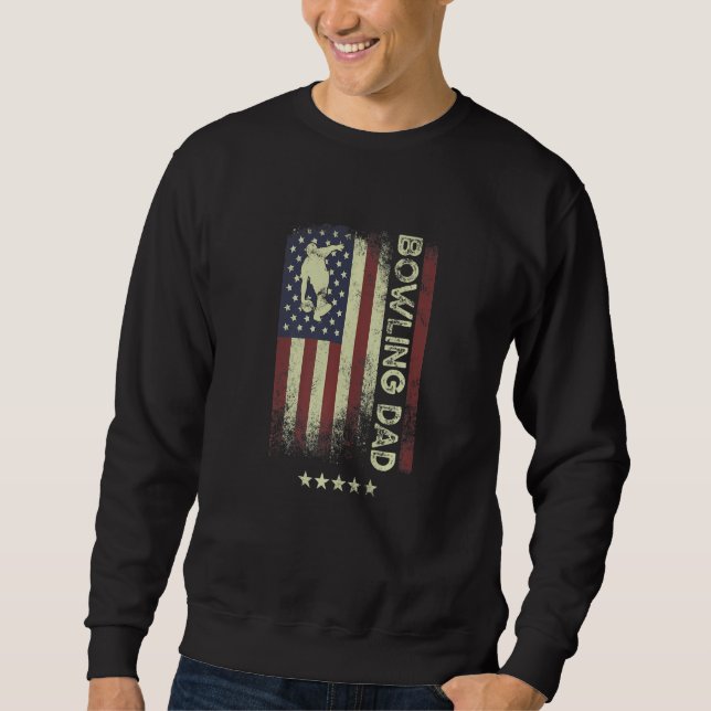 Sweatshirt USA American Flag  Bowling Dad  1 (Devant)
