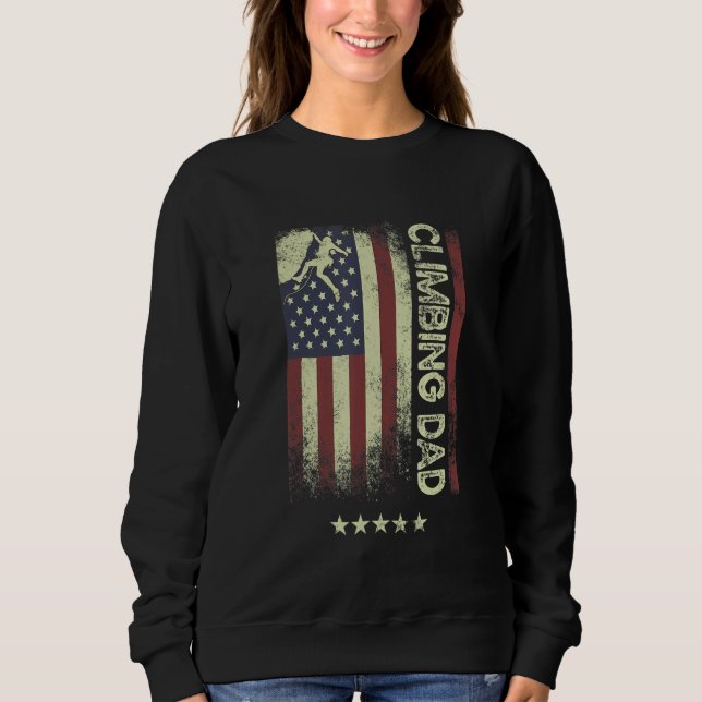 Sweatshirt USA American Flag  Climbing Dad 1 (Devant)
