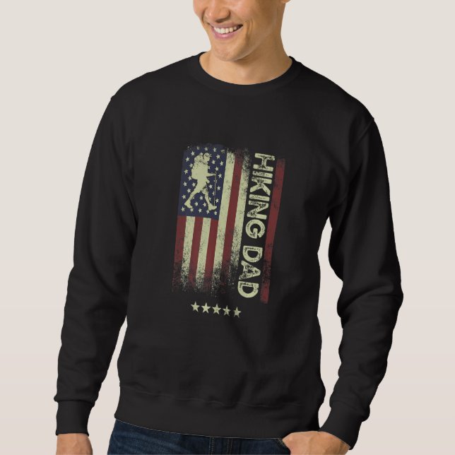 Sweatshirt USA American Flag  Hiking Dad  1 (Devant)