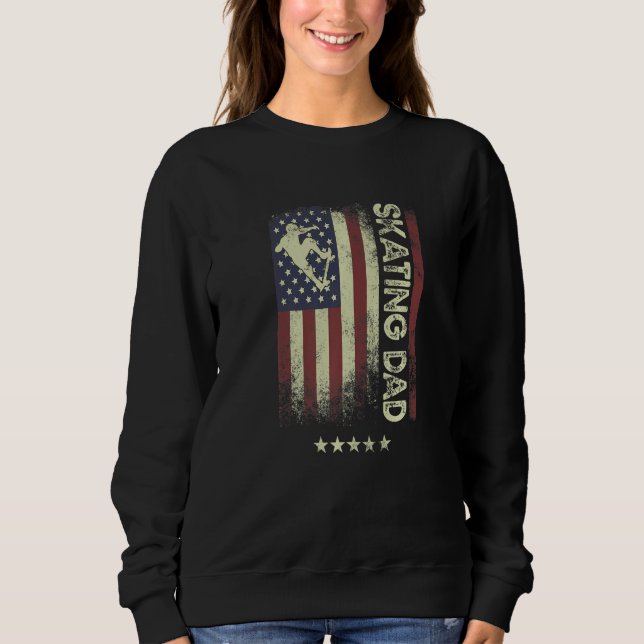 Sweatshirt USA American Flag  Skating Dad  1 (Devant)