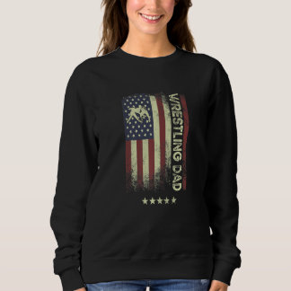 Sweatshirt USA American Flag  Wrestling Dad  1