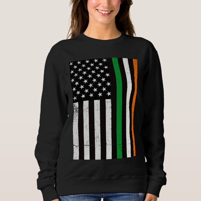 Sweatshirt USA Flag With Irish Flag  St Patricks Day (Devant)