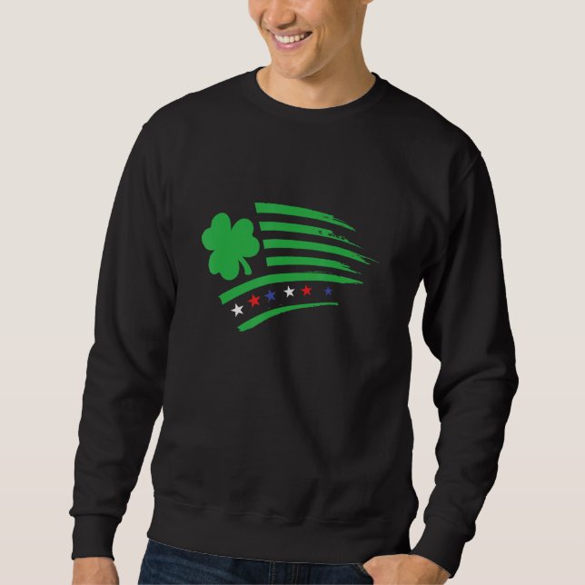 Sweatshirt USA Irish Flag  Clover Shamrock  Ireland America (Devant)