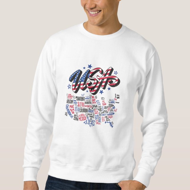 Sweatshirt USA Map Etats-Unis Amérique Amérique (Devant)