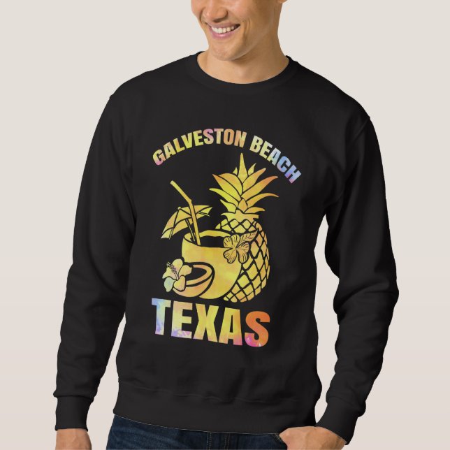 Sweatshirt Vacances d'été Retro Sunset Texas Galveston Beach (Devant)