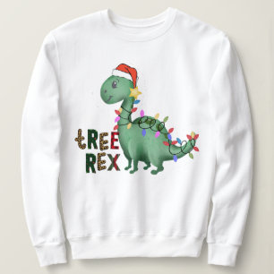 Sweatshirt Vacances Dinosaur T-Rex Citation d'arbre de Noël