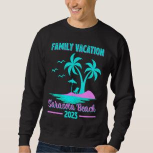 Sweatshirt Vacances en famille 2023 Palmier Floride Sarasota