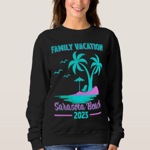 Sweatshirt Vacances en famille 2023 Palmier Floride Sarasota