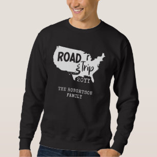 Sweatshirt Vacances personnalisées Family Road Trip USA Car