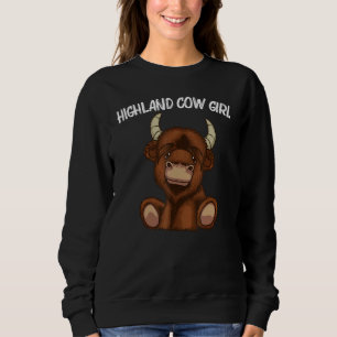 Sweatshirt Vache cool Highland pour filles Scottish Cattle C