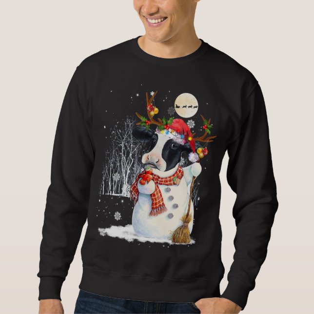 Sweatshirt Vache de neige de Noël Vache de neige de neige de  (Devant)