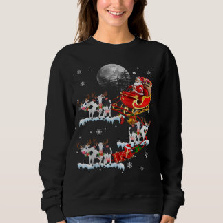 Sweatshirt Vache de Noël Lover Père Noël équitation Reindeer 