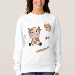 Sweatshirt Vache Kawaii Retro Japonaise Chocolat Vaches