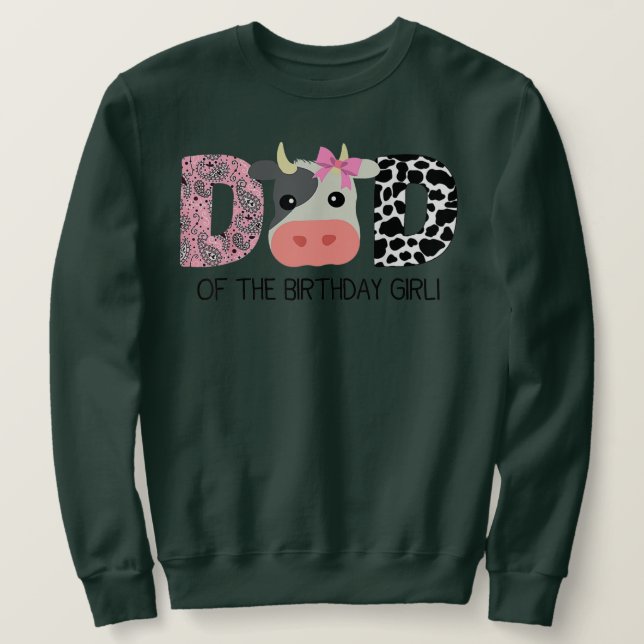 Sweatshirt Vache papa papa de l'anniversaire pour la ferme de (Design devant)