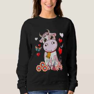 Sweatshirt Vaches de vache à fraise rose mignonne Vêtements d