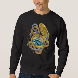 Sweatshirt Vagues Boussole Ancre Marin Naute Skipper Voile