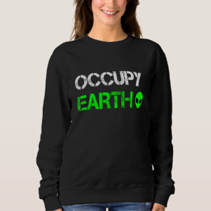 Sweatshirt Vaisseau Spatial Pour Adultes Ufo Zone 51 Vert 1