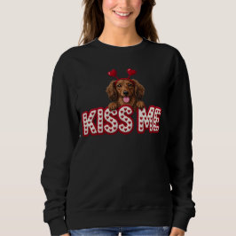 Sweatshirt Valentine Dachshund puppy dog 
