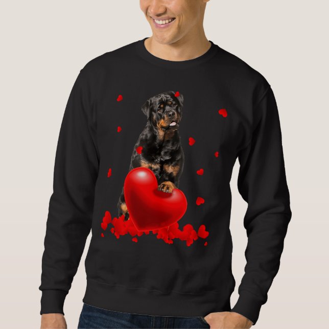 Sweatshirt Valentine S Day Heart Rottweiler Amoureux des chie (Devant)