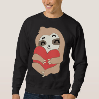 Sweatshirt Valentine Sloth Heart