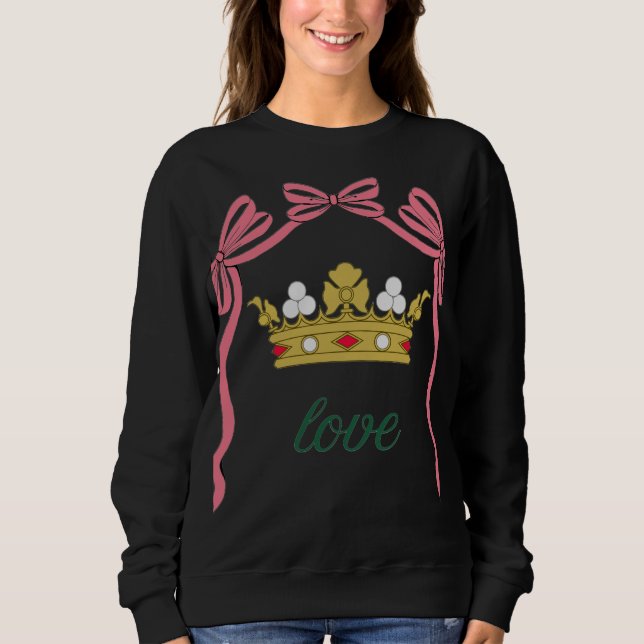 Sweatshirt Valentine's Day Coquette Heart Bow Valentine's (Devant)