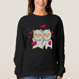 Sweatshirt Valentines Day Cute Alpaca  Boyfriend Girlfriend