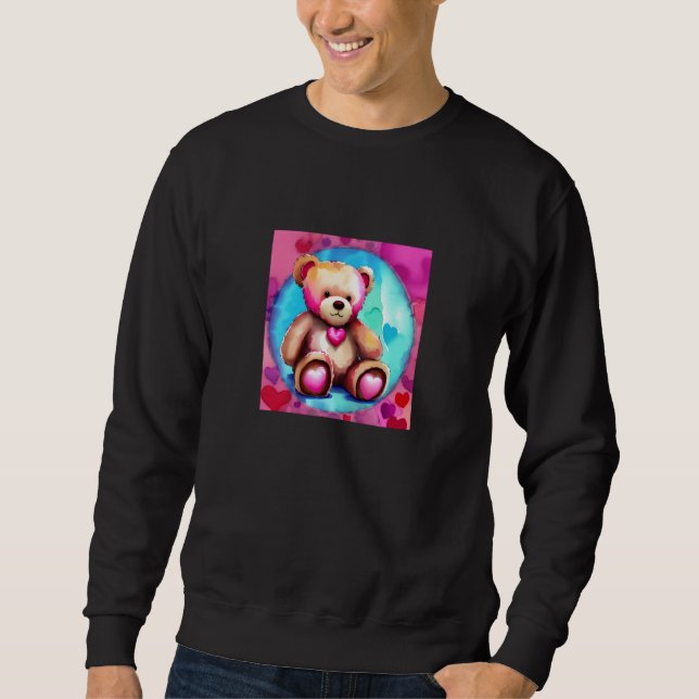 Sweatshirt Valentine's Day Love Heart Bear Teddy Girlfriend F (Devant)