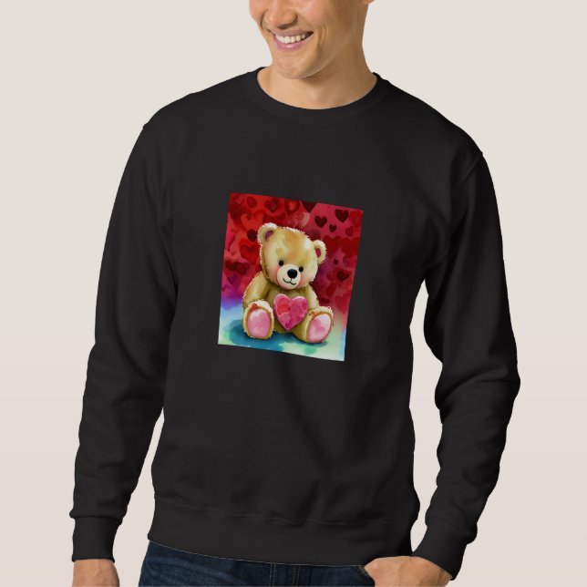 Sweatshirt Valentine's Day Love Heart Bear Teddy Girlfriend F (Devant)