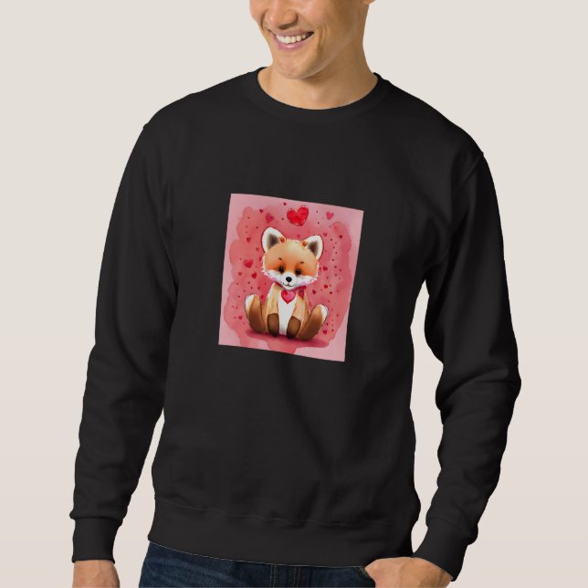 Sweatshirt Valentine's Day Love Heart Fox Teddy Girlfriend Fi (Devant)