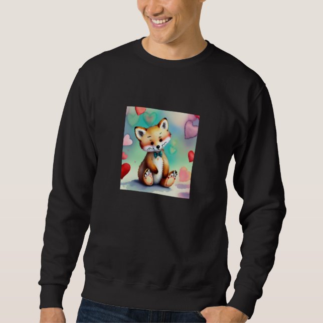 Sweatshirt Valentine's Day Love Heart Fox Teddy Girlfriend Fi (Devant)
