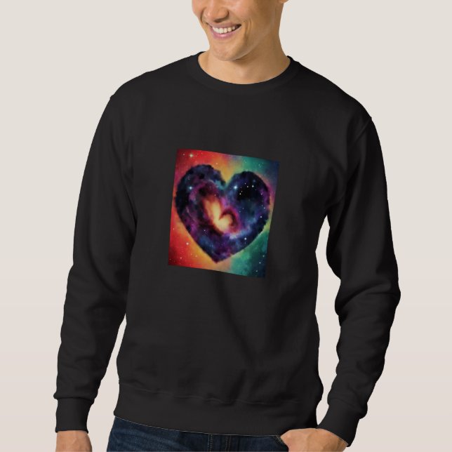 Sweatshirt Valentine's Day Love Heart Galaxy Girlfriend Fianc (Devant)