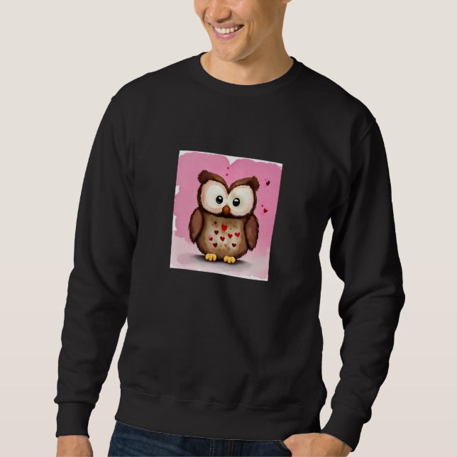 Sweatshirt Valentine's Day Love Heart Owl Teddy Girlfriend Fi (Devant)
